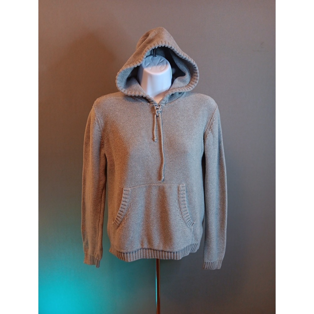 Banana Republic Cardigan Sweater Womens Small Gray Cotton Hoodie Pullover‎ Vtg